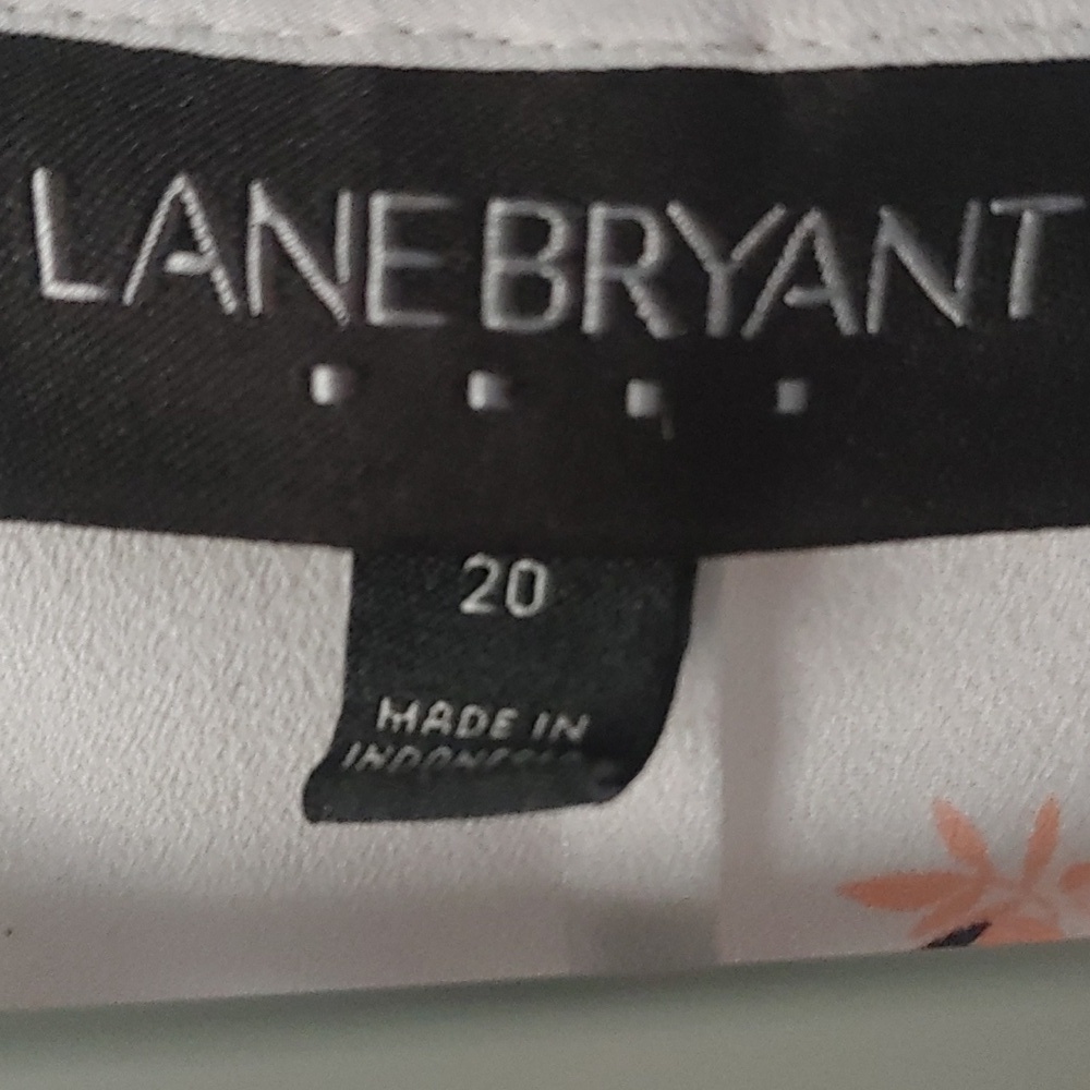 Lane Bryant Sheer White and Peach/Pink Sz 20 Floral Chiffon Top Lightweight Flow - Picture 2 of 6